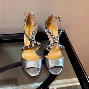 Antonio Melani  Silver High Heels with Sparkling Straps